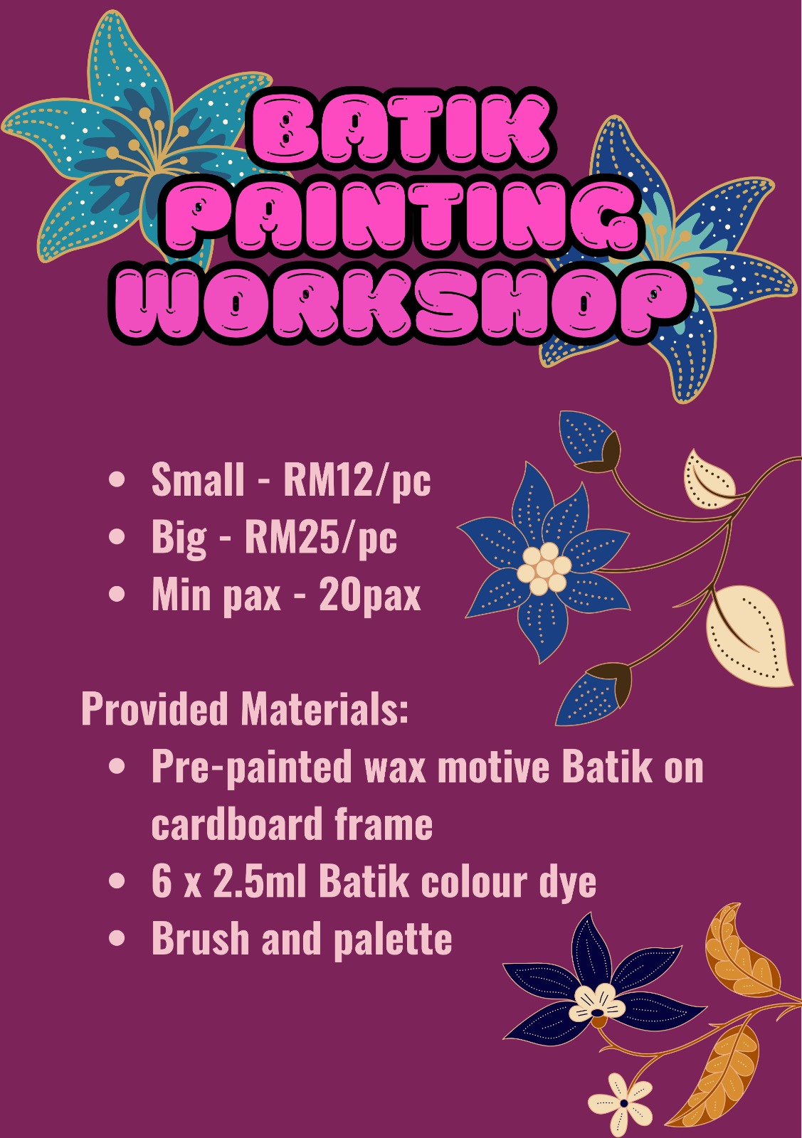 Batik Painting Workshop Poster 1