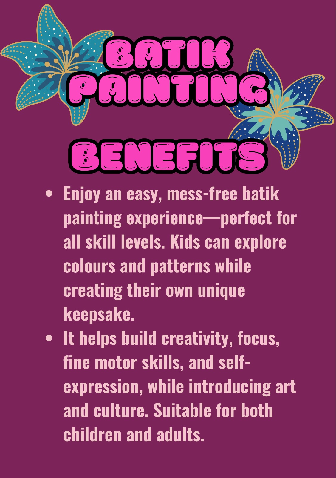Batik Painting Workshop Poster 2