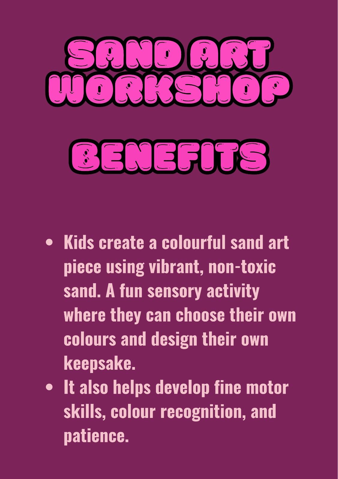 Sand Art Workshop Poster 2